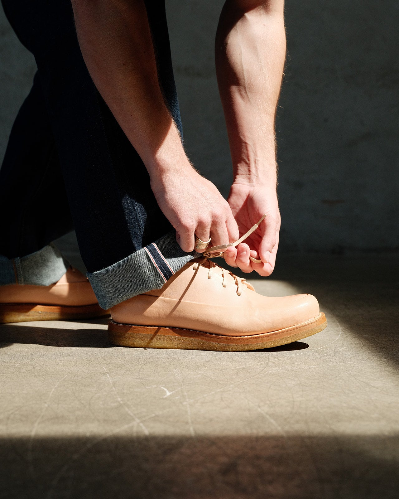 PE1.1 [Laced Low Top Shoe] - Natural